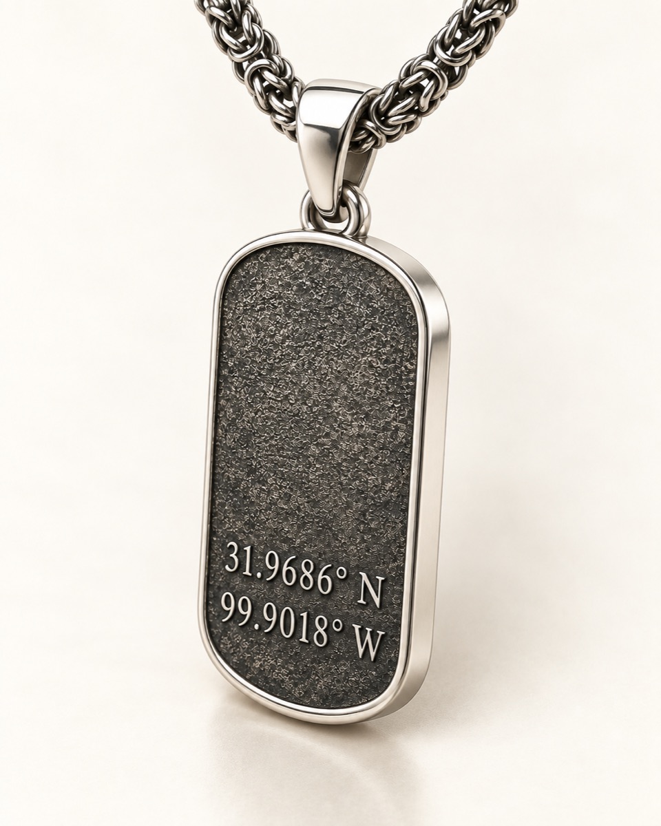 Coordinates Tag — Three-quarter