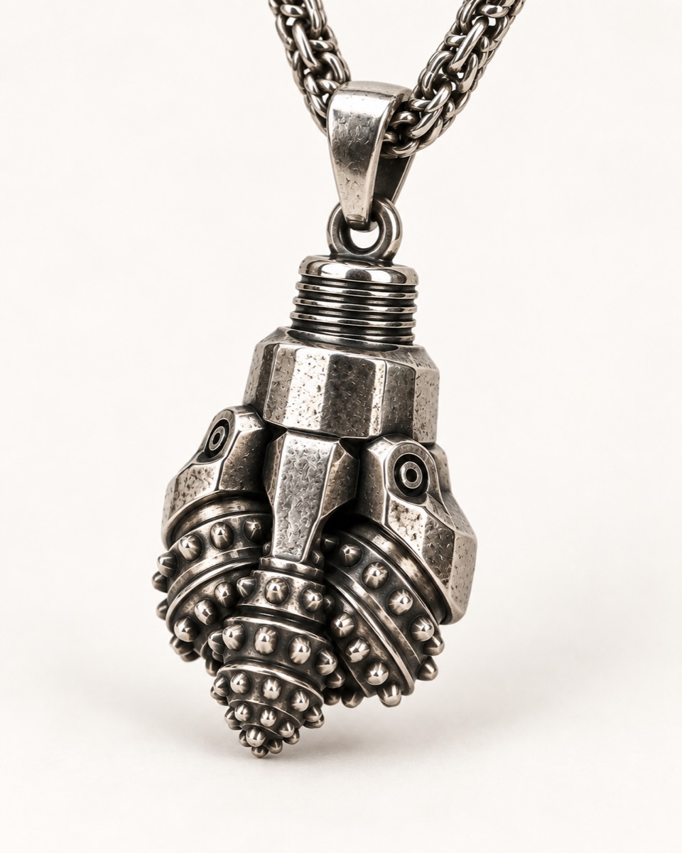 Drill Bit Pendant — Three-quarter