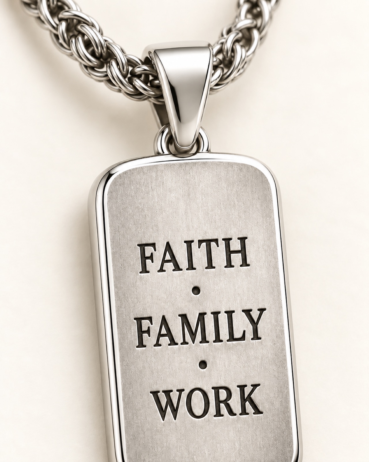 Faith Family Work Pendant — Construction detail