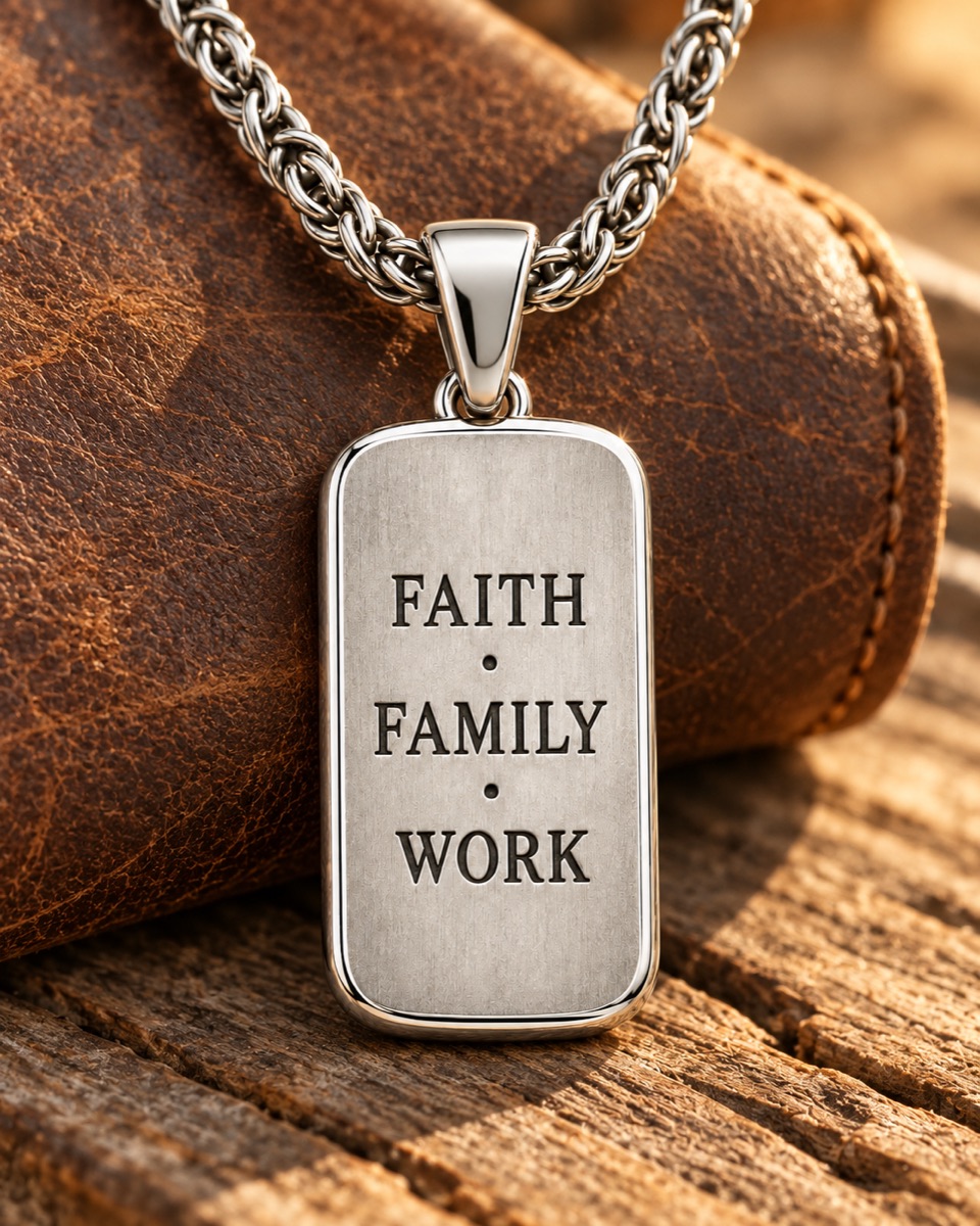 Faith Family Work Pendant lifestyle view
