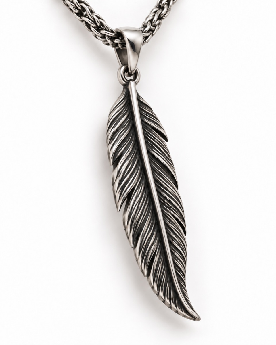 Feather Pendant — Three-quarter