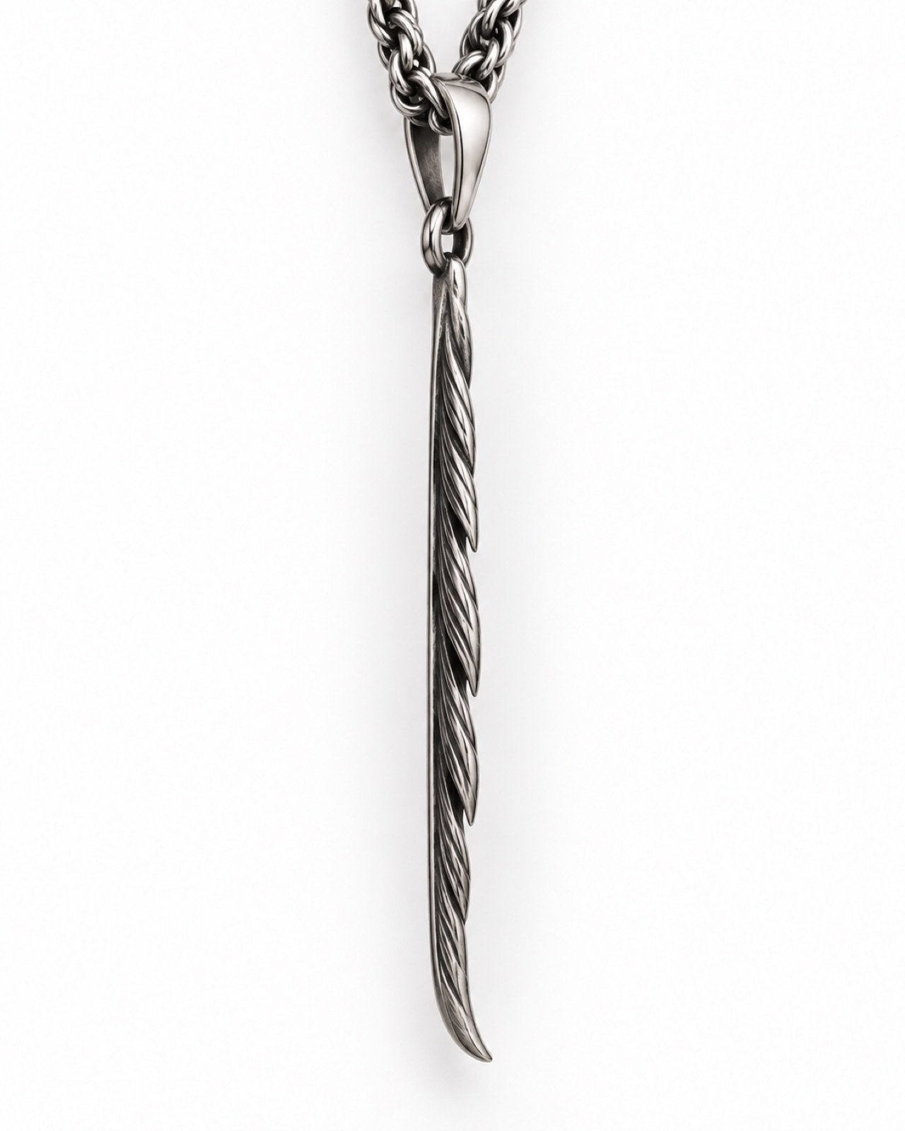 Feather Pendant — Side / profile