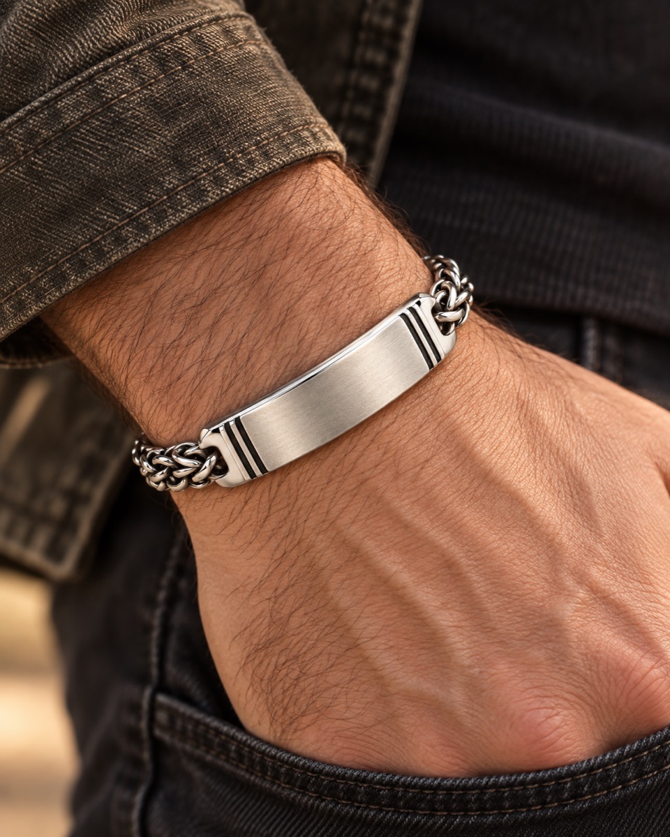Oilfield ID Bracelet — On model