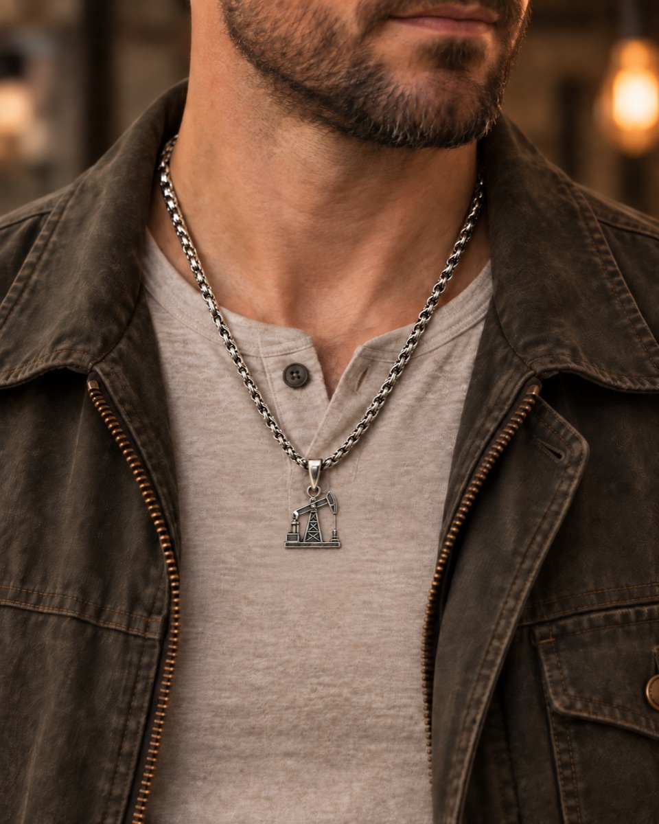 Pump Jack Pendant — On model
