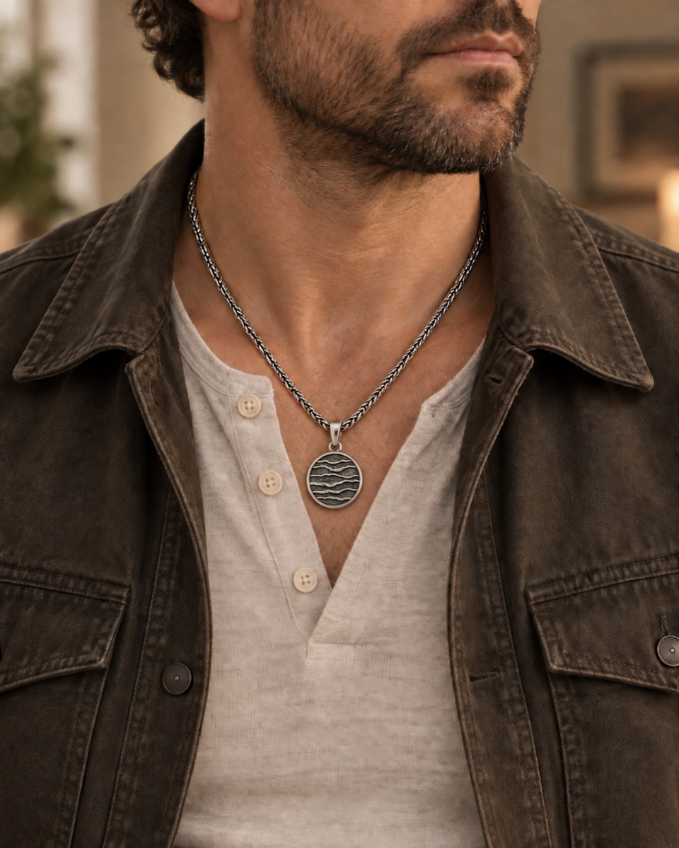 Strata Medallion — On model