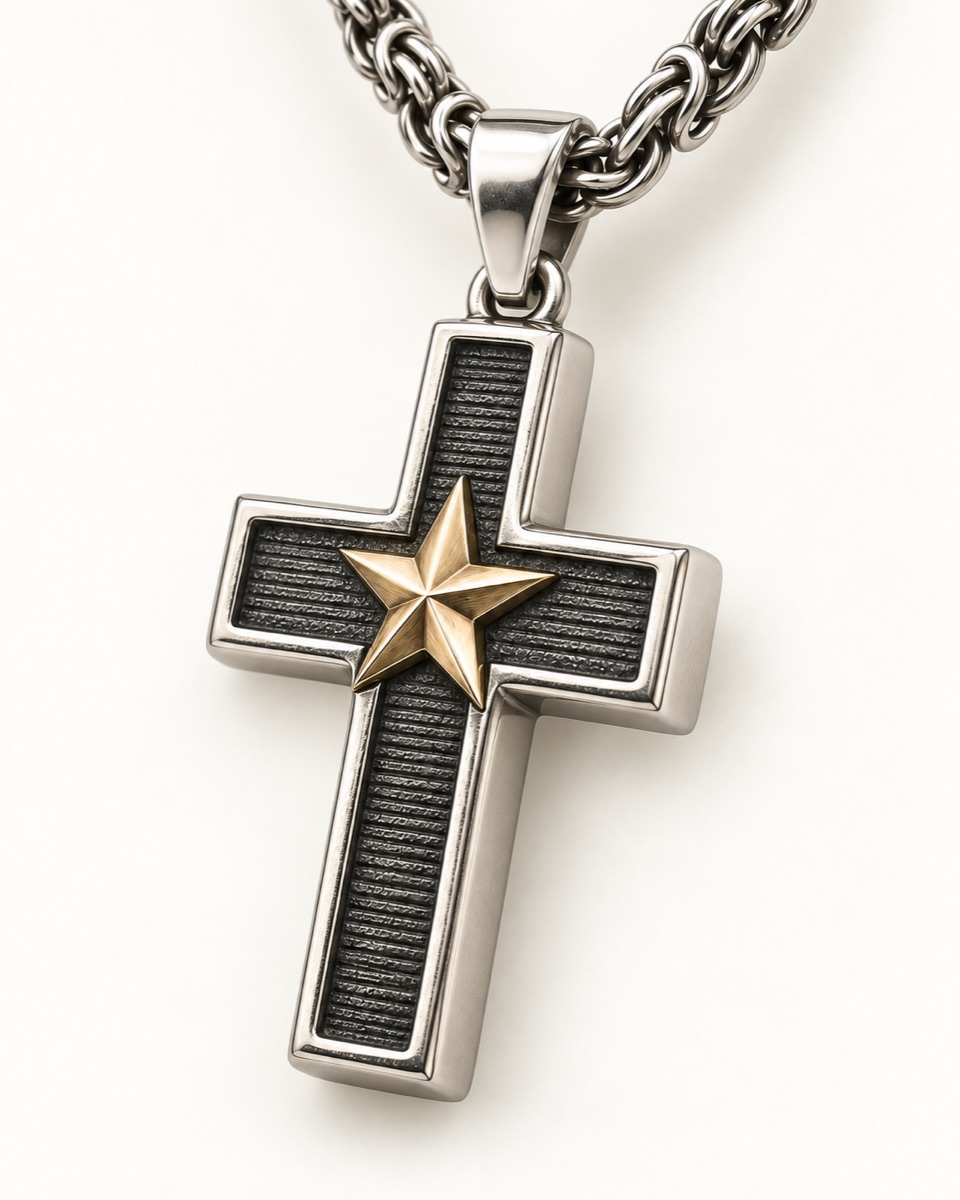 Texas Cross Pendant — Three-quarter