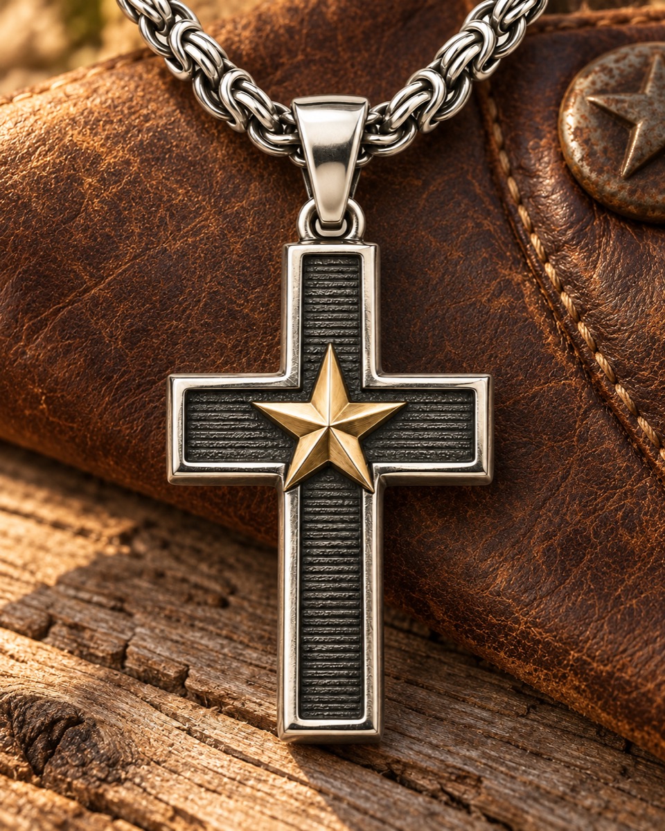Texas Cross Pendant lifestyle view