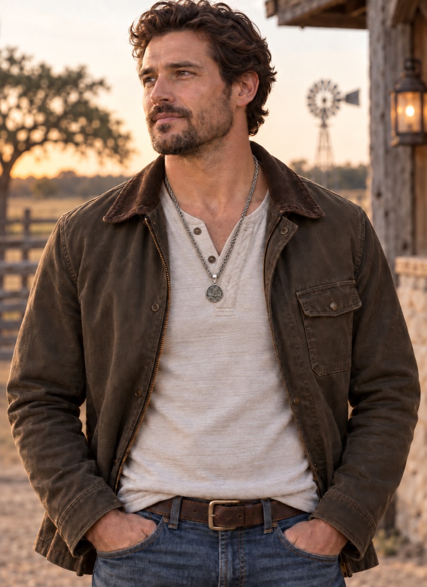 Texas Landscape Pendant — On model