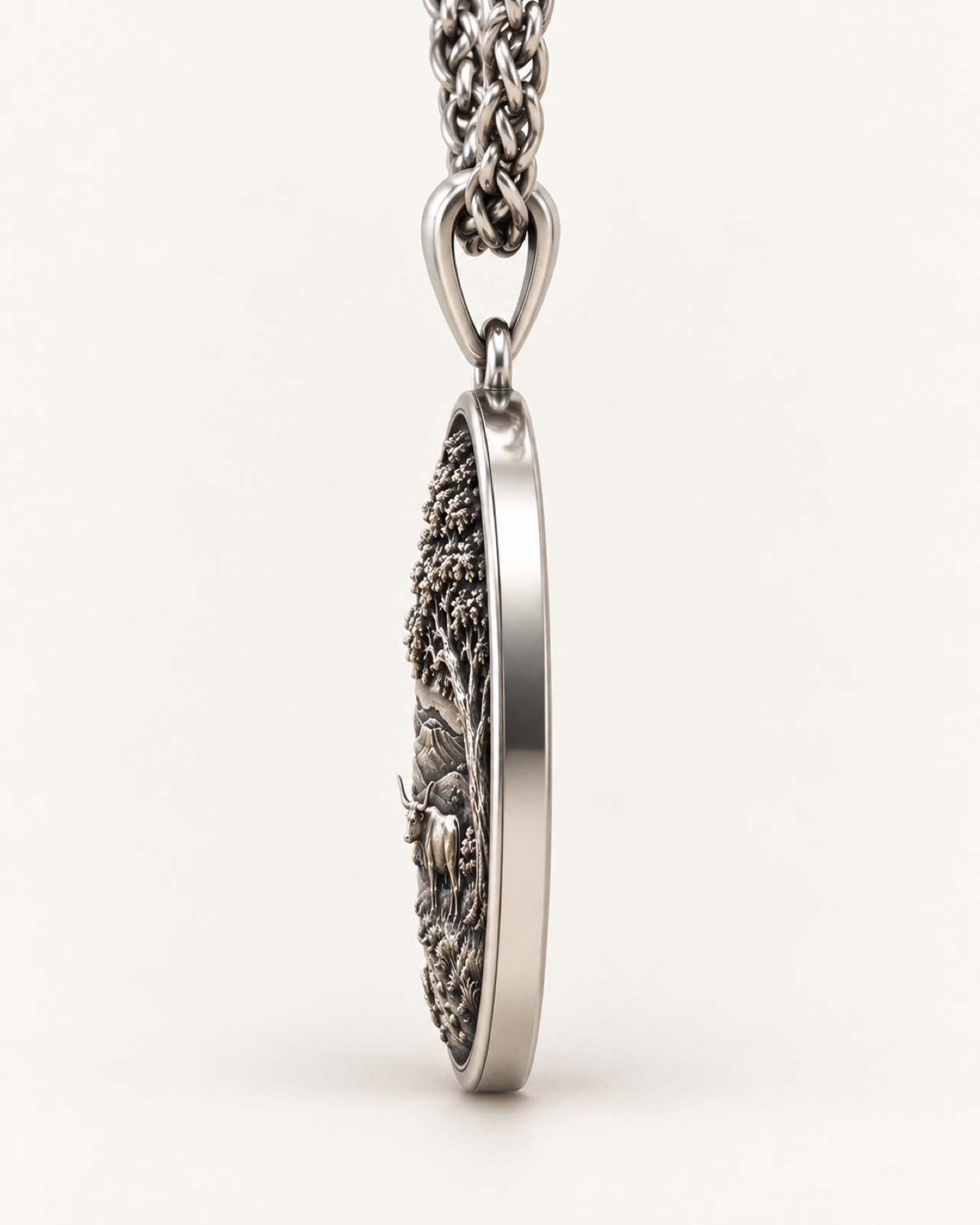 Texas Landscape Pendant — Side / profile