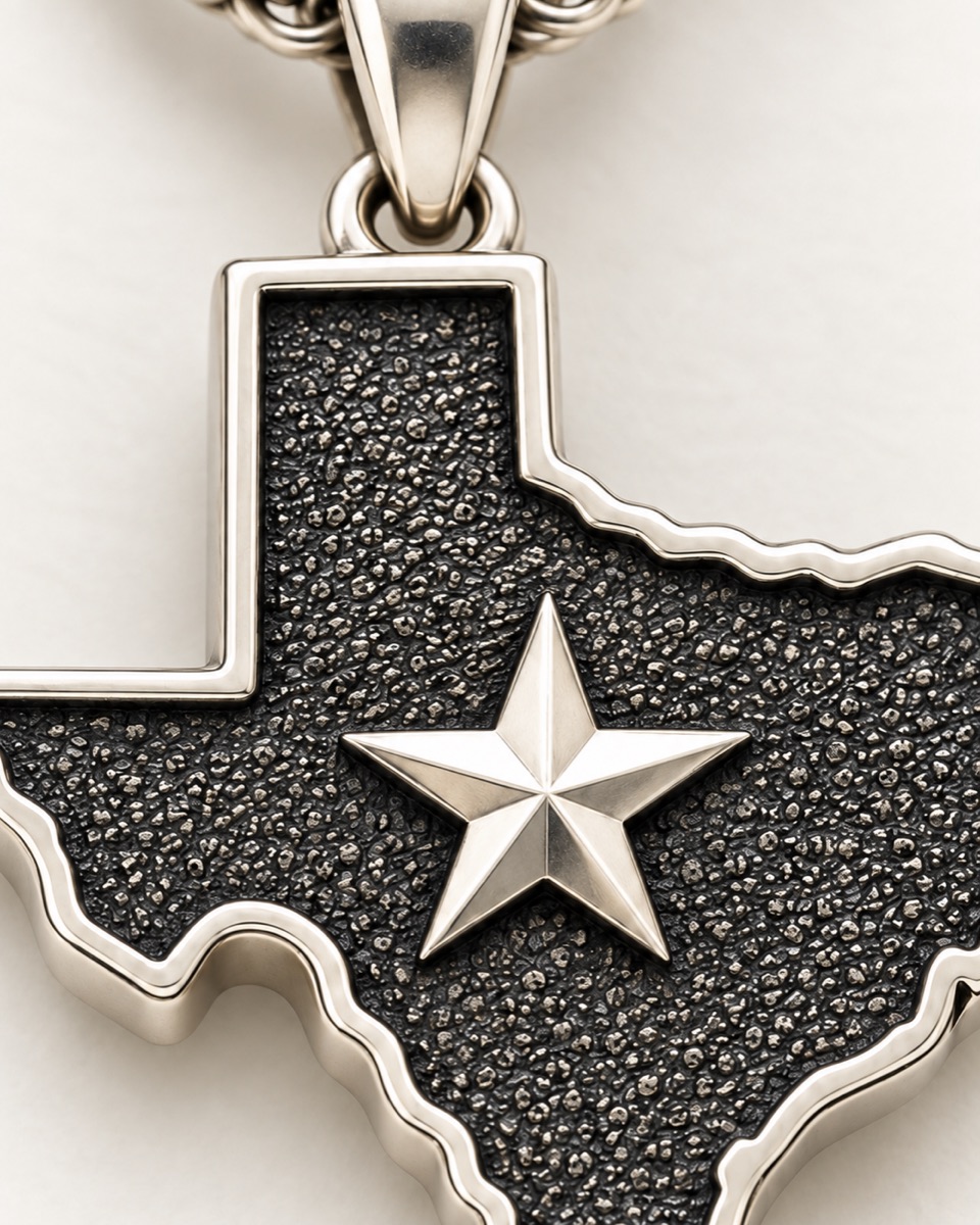Texas Outline Pendant — Motif detail