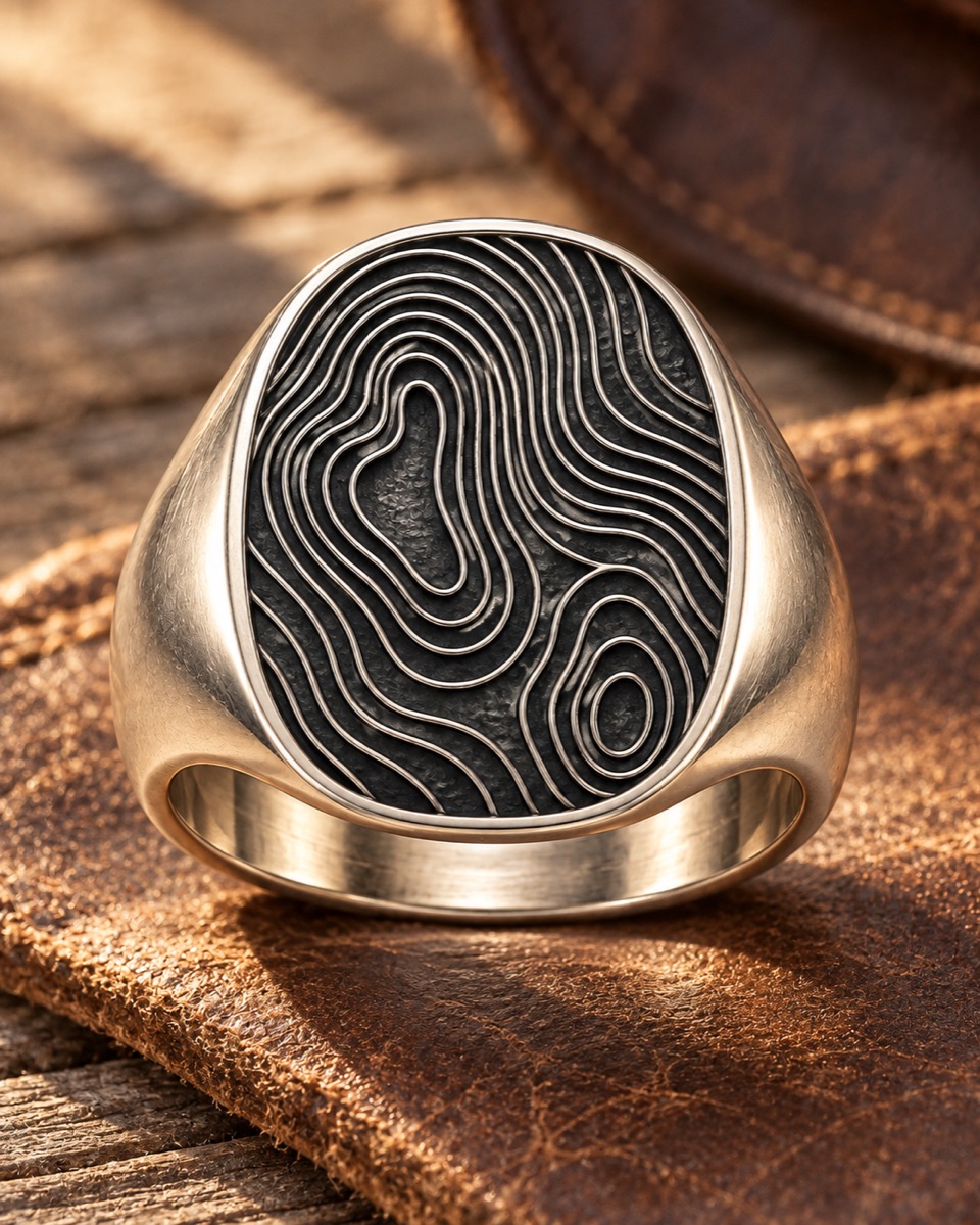 Topographic Ring lifestyle view