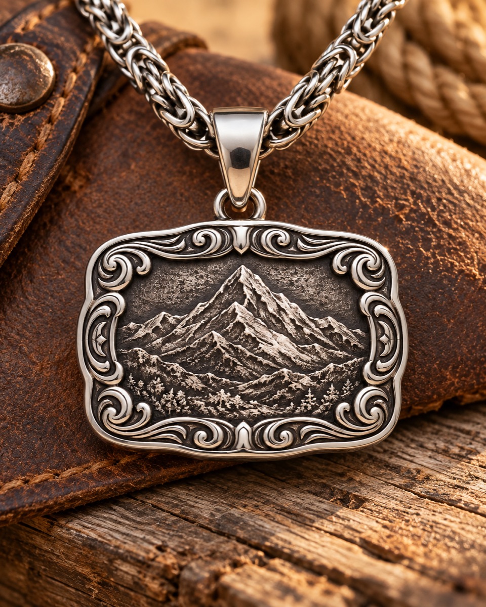 Western Buckle Pendant lifestyle view