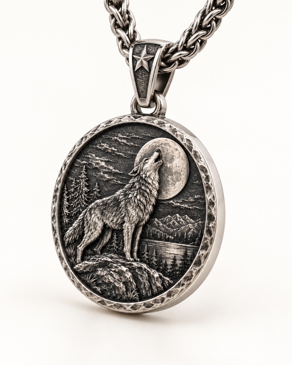 Wolf Medallion — Three-quarter