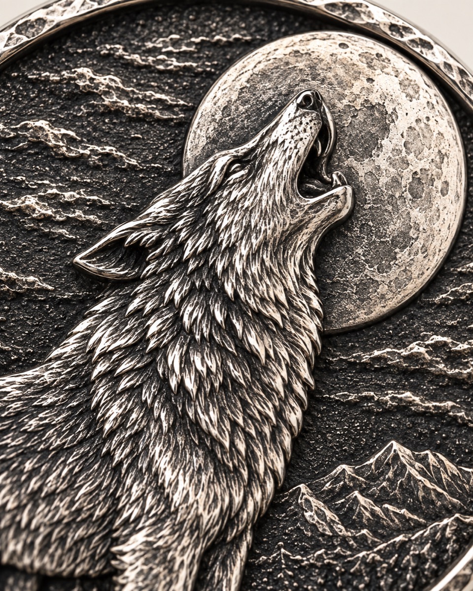 Wolf Medallion — Motif detail