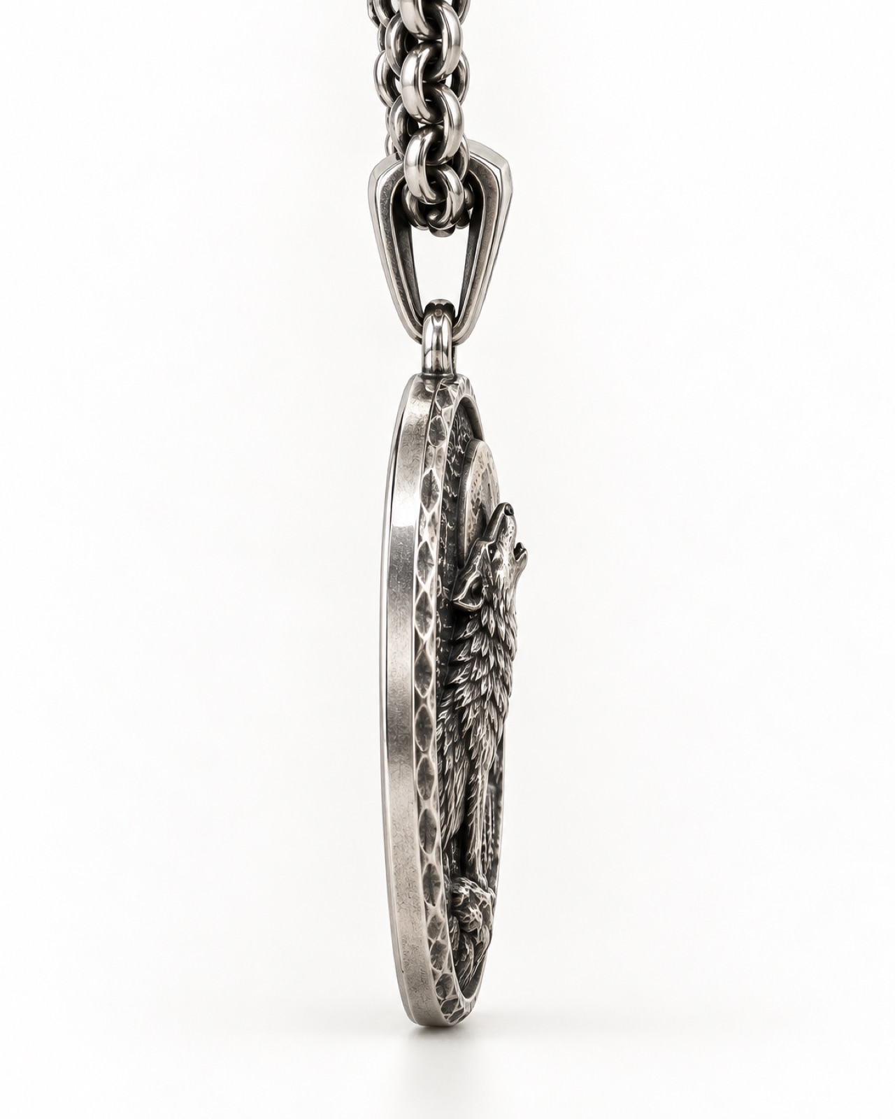 Wolf Medallion — Side / profile